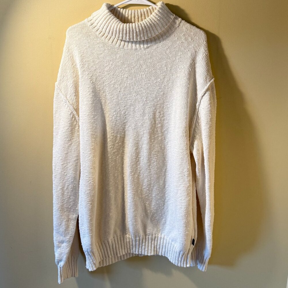 Orvis 100% cotton cream turtleneck sweater